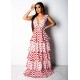 MAXI VESTIDO LORENA WAVES ROJO/BLANCO