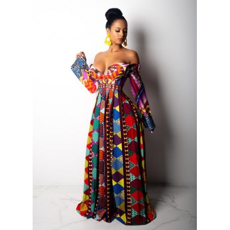 MAXI VESTIDO NUBA MULTICOLOR.