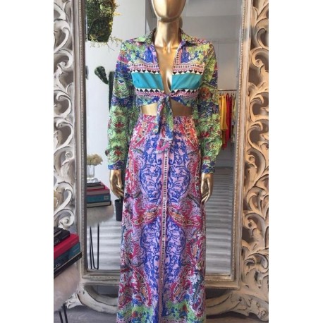 MAXI VESTIDO SANDRA ABSTRACTO AZUL