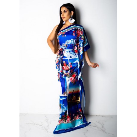 MAXI VESTIDO SANTORINI UNA MANGA