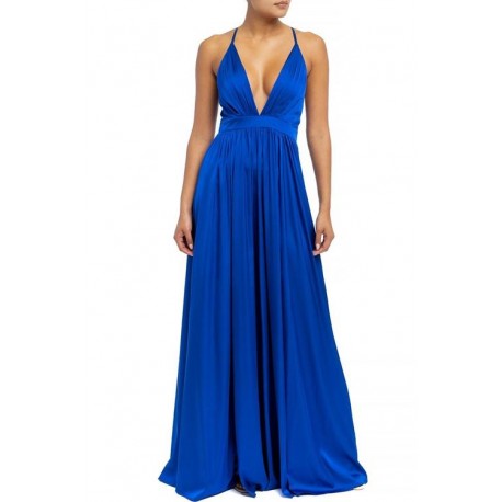 MAXI VESTIDO SATIN AZUL