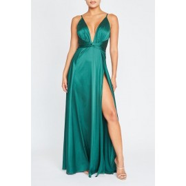 MAXI VESTIDO SATIN HUNTER GREN