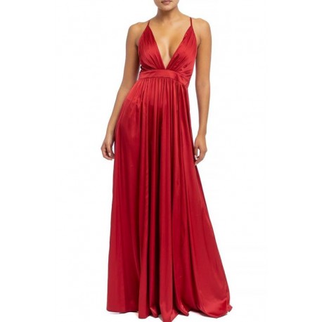 MAXI VESTIDO SATIN VINO