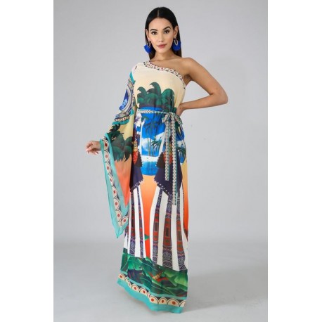 MAXI VESTIDO TAHITI UNA MANGA