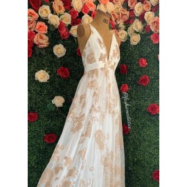 MAXI VESTIDO TULLE BLANCO FLORAL.