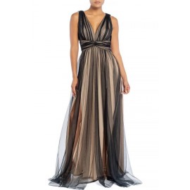 MAXI VESTIDO TULLE NEGRO/NUDE