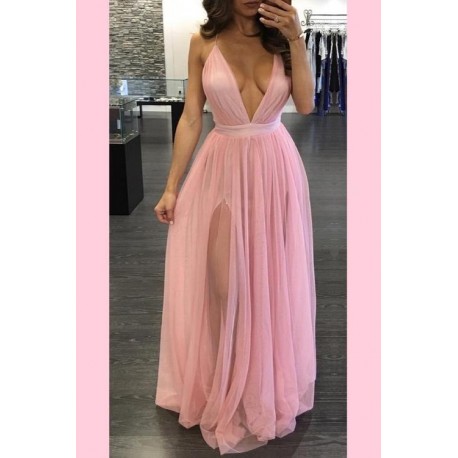 MAXI VESTIDO TULLE ROSA