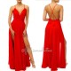MAXI VESTIDO YVETTE ROJO CHIFFON