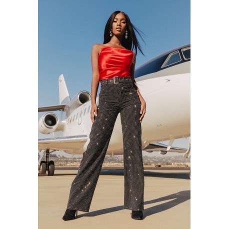 PANTALON CRYSTAL NEGRO.