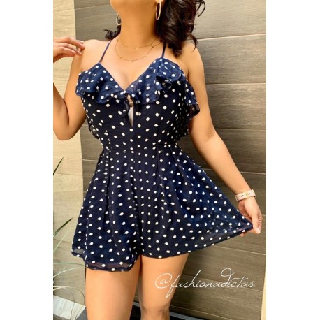 ROMPER LUNARES AZUL MARINO