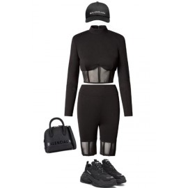 SET PAOLA PANTS NEGRO MESH