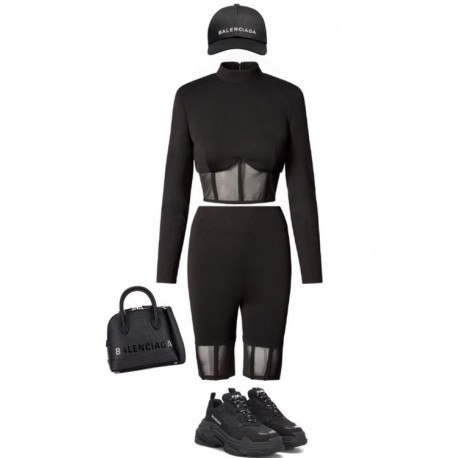 SET PAOLA PANTS NEGRO MESH