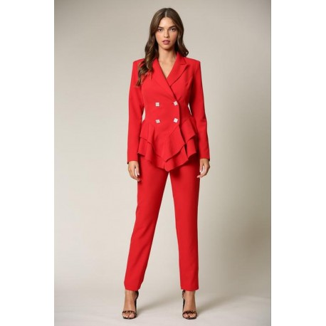 SET SCARLETH ROJO PEPLUM