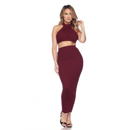 SET TEJIDO MAXI VINO