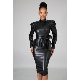 SET VINILO  LOLA FALDA NEGRO