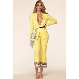 TRAJE DANNA AMARILLO MASCADA.