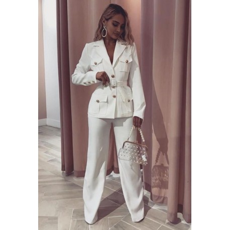 TRAJE NATALY BLANCO BOTONES