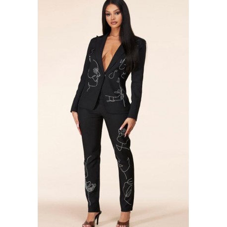 TRAJE STONE ART NEGRO