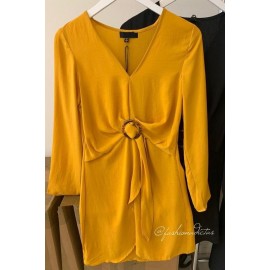 VESTIDO AMBAR MOSTAZA