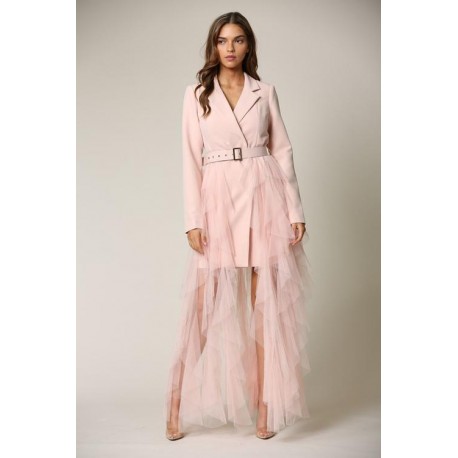 VESTIDO BLAZER FRIDA TULLE ROSA