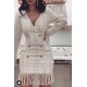 VESTIDO BLAZZER TWEED BLANCO/ORO