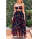 VESTIDO BLOSSOM NEGRO ROSAS BORDADO TULLE.