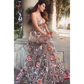 VESTIDO BLOSSOM NUDE ROSAS