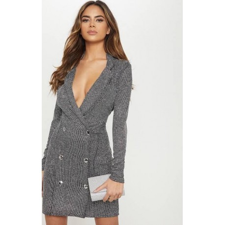 VESTIDO DANCE PLATA/NEGRO