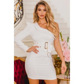 VESTIDO EMILY BLANCO UNA MANGA