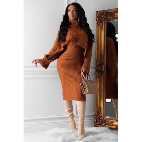 VESTIDO KEYLA TEJIDO TERRACOTA