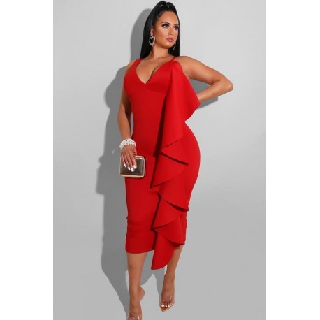 VESTIDO MIDI CARMIN ESTOLA