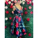 VESTIDO MIDI NEGRO FLORAL