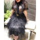 VESTIDO MIDI NEGRO TULLE/GLITTER