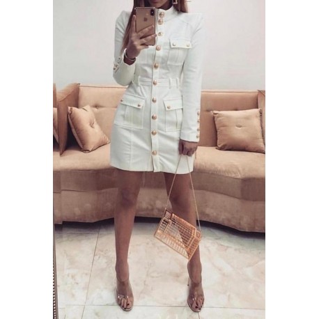 VESTIDO NATALY BLANCO BOTONES