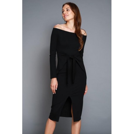 VESTIDO SEMIHOMBROS RIEKY NEGRO