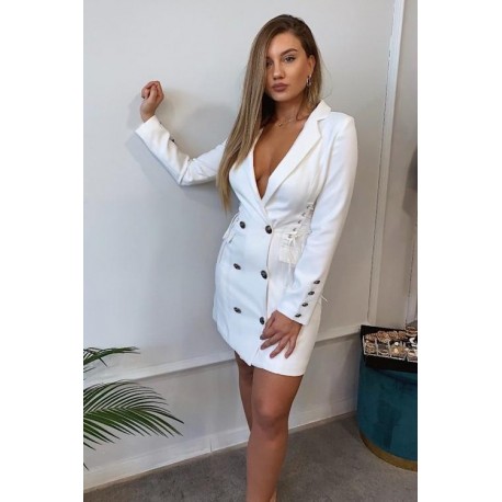 VESTIDO-BLAZZER BLANCO CORSETTE CINTILLAS